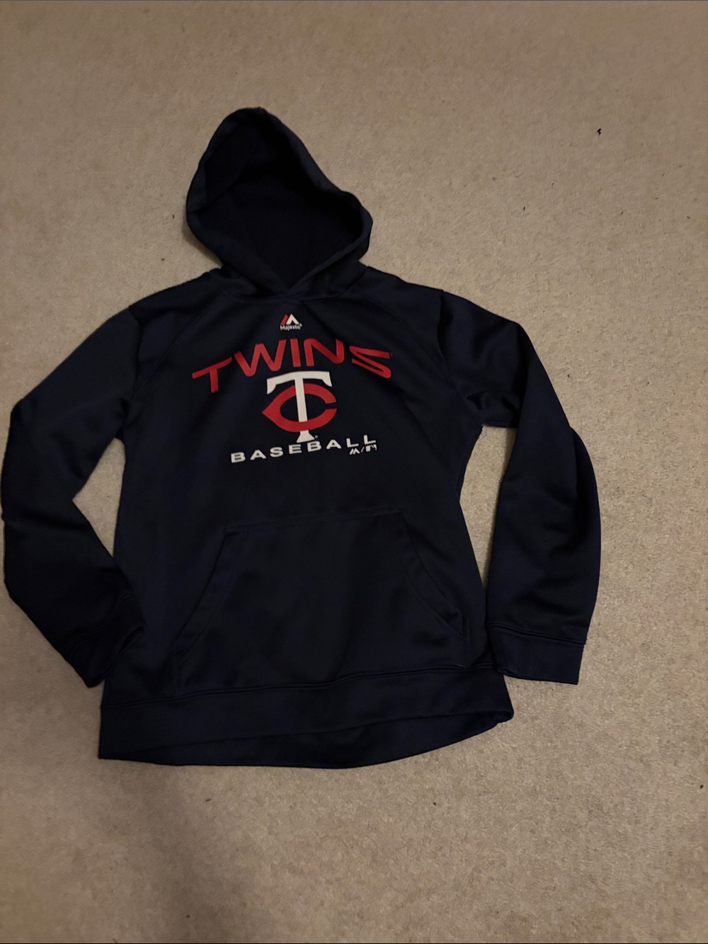 Minnesota Twins Navy Hoodie with Red Logo
